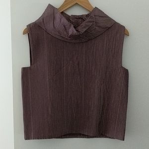 Architectural purple silk Dusan top